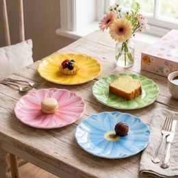 Letní sada talířů gerbery pastelové 4ks Bouquet 21 cm, Easy Life