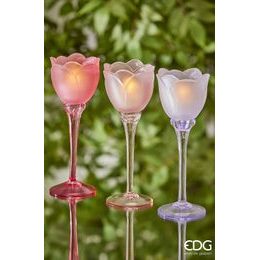 Sklenený svietnik na čajovú sviečku, 8,5x9 cm