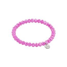 Náramek se skleněnými krystaly tmavě růžový 3-8mm 1ks, 18 cm