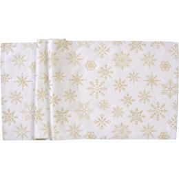 Vianočný behúň na stôl Cristallo Luce bielo-zlatý 40x100 cm, Sander