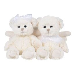 Plyšový medvídek Kaitlyn/Dillon s andělskými křídly bílý 1ks, 18 cm