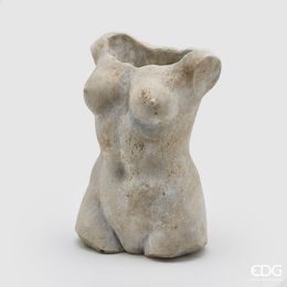 Betonová váza torzo ženy šedá, 27x19 cm