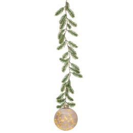 Vianočná závesná guľa s LED svetlami a vetvičkami, 20 cm