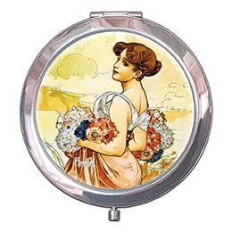 Kapesní zrcátko Summer Alfons Mucha, 7x11 cm