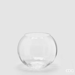 Skleněná váza Nida Optic Sfera čirá, 20x25 cm