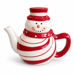 Vianočný porcelánový čajník so snehuliakom, 17x20x14 cm