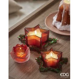 Vonná dekorativní svíčka hvězda červená, 8 x 13,5 cm