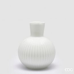 Sklenená váza Ampoule biela, 35x29 cm