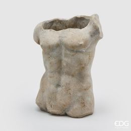 Betonová váza torzo muže šedá, 29x21 cm