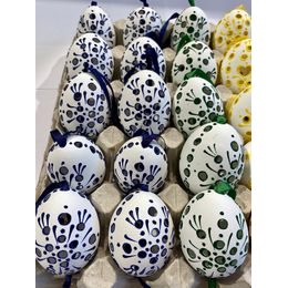 Ručne maľované veľkonočné vajce deravé na zavesenie, 1ks