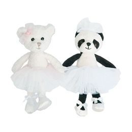 Plyšová baletka Carmen a Clara panda/medvídek, 15 cm