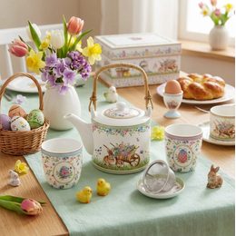 Velikonoční snídaňový šálek s podšálkem 370ml Spring Bloom, Easy Life