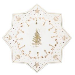 Vánoční porcelánový podnos ve tvaru hvězdy Christmas Lights 32cm, Easy Life