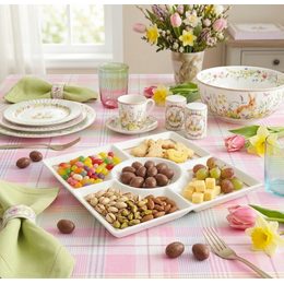 Servírovací sada se skleněnou deskou a noži na sýry Les Fromages v dárkovém balení bílá 30x25cm, Easy Life