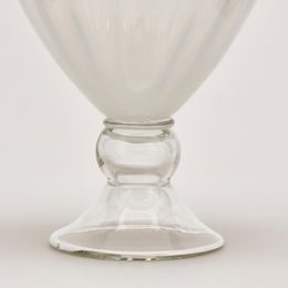 Sklenená váza Anfora biela, 48x24 cm