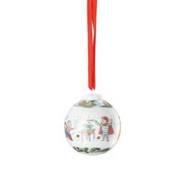 Vianočná porcelánová ozdoba mini guľa, Herný večierok, Vianočné radovánky 2025, 5 cm, Rosenthal