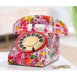 Dekorace pokladnička ve tvaru telefonu Ooh Lala, 16,5x20x15 cm