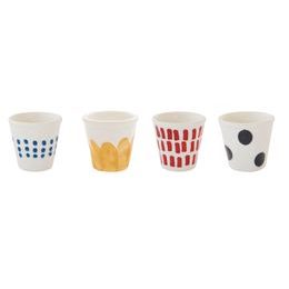 Porcelánová súprava šálok na espresso bez uška 4ks Caffe Fantasia 60 ml Pop, Easy Life