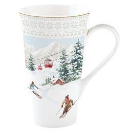 Porcelánový hrnek lyžaři 600ml Chalet, Easy Life