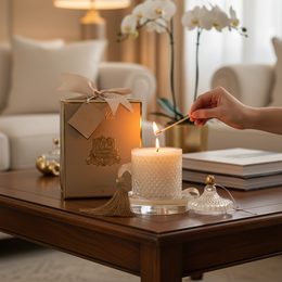 Côte Noire - Large Art Deco sviečka Pink & Gold, Ružové šampanské