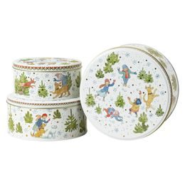 Vánoční sada 3 plechových dóz na cukroví Vánoční radovánky 2025, Rosenthal