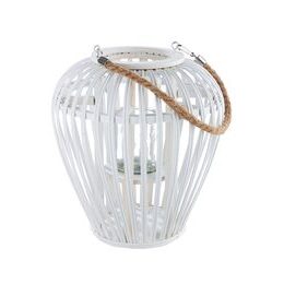 Prútený drevený lampáš Willow biely 1ks, 26-37 cm