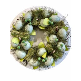 Velikonoční věnec z vajíček zelený, 30x8 cm