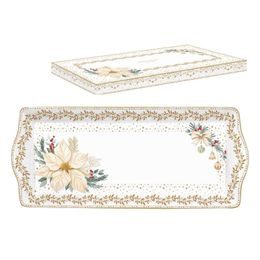Vánoční porcelánový servírovací podnos White Elegance 35x15cm, Easy Life