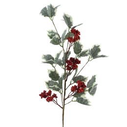 Vánoční dekorační větvička cesmína s bobulemi, 10x30x68cm