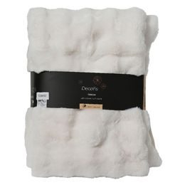 Huňatý pléd/prehoz biely, 130x170x2 cm