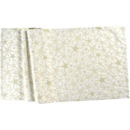 Vianočný behúň na stôl Stelle 40x100 cm bielo-zlatý, Sander