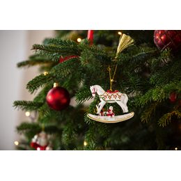 Porcelánová ozdoba Vločka, motív Straka, Christmas Sounds Ø 7,5 cm, Rosenthal