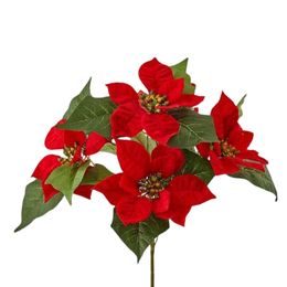 Vetvička umelá kvetina vianočná hviezda červená, 30 cm