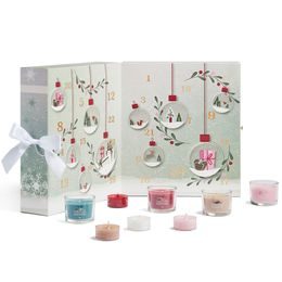 Yankee Candle - Vianočný adventný kalendár 12ks votívnych sviečok, 12ks čajových sviečok + svietnik