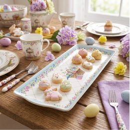 Velikonoční servírovací dělený tác Spring Bloom 25x25cm, Easy Life