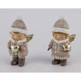 Vánoční dekorace andělíček chlapeček/holčička 1ks, 4,5x3,5x8 cm