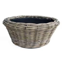 Ratanový obal na květináč Drypot s plastovou výplní šedý, 44x33 cm