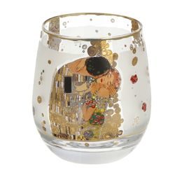 Sklenený svietnik The Kiss - Artis Orbis 8,5x8,5x9,5 cm, Gustav Klimt