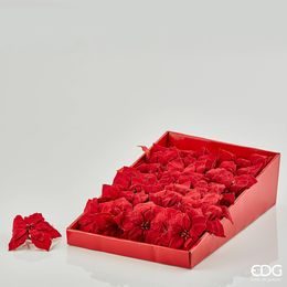 Dekorační květina vánoční hvězda na klip červená, 15 cm