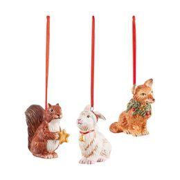 Nostalgic Ornaments vánoční závěsná dekorace, jelení zvířatka, 3 ks, Villeroy & Boch