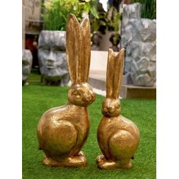 Velikonoční dekorace zajíc zlatý 1ks, 19x15x50 cm