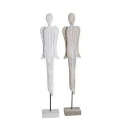 Vánoční dekorace dřevěný anděl na podstavci bílá/natur 1ks, 5,5x34x4,5 cm