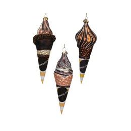 Vianočná sklenená ozdoba zmrzlina 1ks, 4,6x4,9x16,4 cm