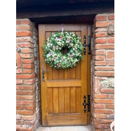 Jarní dekorace věnec na dveře hortenzie růžový, 40 cm