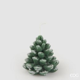 Vianočná dekorácia sviečka v tvare šišky zelená, 9,5×10,5 cm