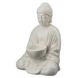 Porcelánová dekorácia Budha biely, 7x11 cm