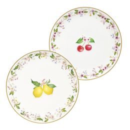 Porcelánová sada talířů 2ks Fancy Fruit třešně/citron 16 cm, Easy Life