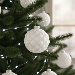 Sada vánočních skleněných ozdob 6ks červená, 8 cm