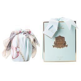 Côte Noire - Herringbone svíčka Tiffany Blue & Gold s šátkem, Perská limetka