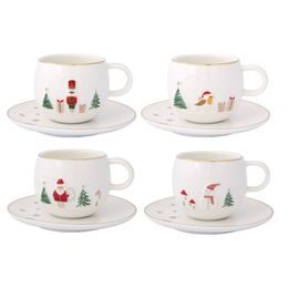 Vianočná sada šálky a podšálky na espresso 2ks Let it Snow 120ml, Easy Life